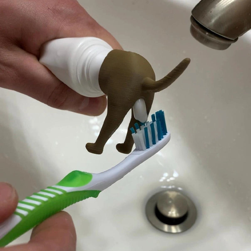 Pooping Dog Butt Toothpaste Topper – Funny Gag Gift for Dog Lovers & Bathroom Humor Decor