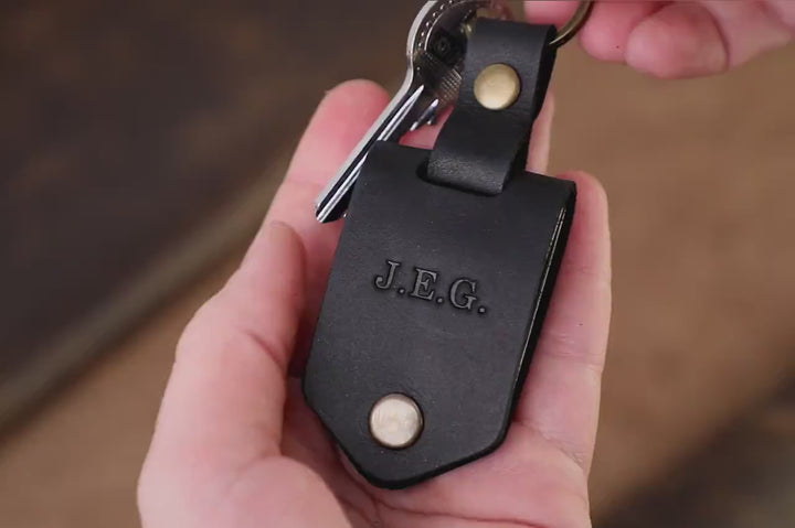 Personalized Leather Photo Keychain for Men | Custom Picture Keychain Gift for Him | Engraved Leather Keyring for Boyfriend, Husband, Dad