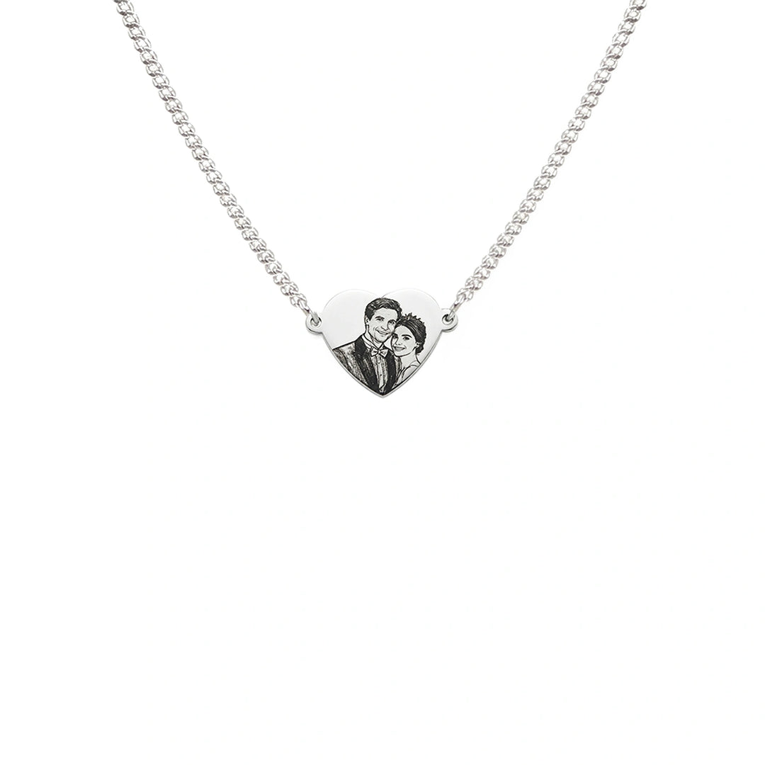 Real Picture Necklace – Custom Portrait Personalized Photo Necklace for Valentine’s Day & Family Gifts