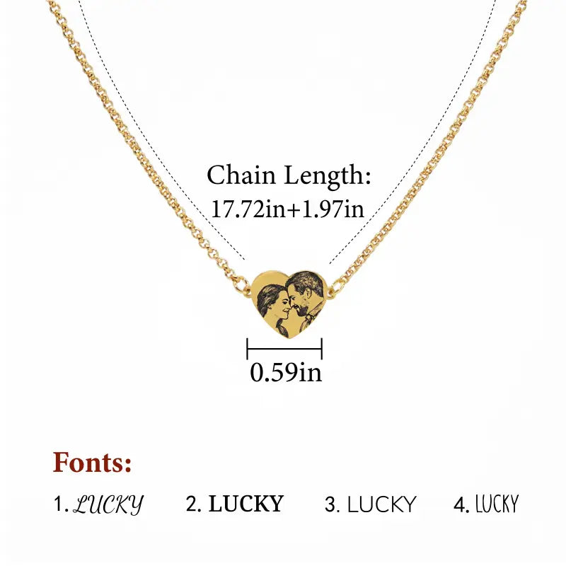 Real Picture Necklace – Custom Portrait Personalized Photo Necklace for Valentine’s Day & Family Gifts