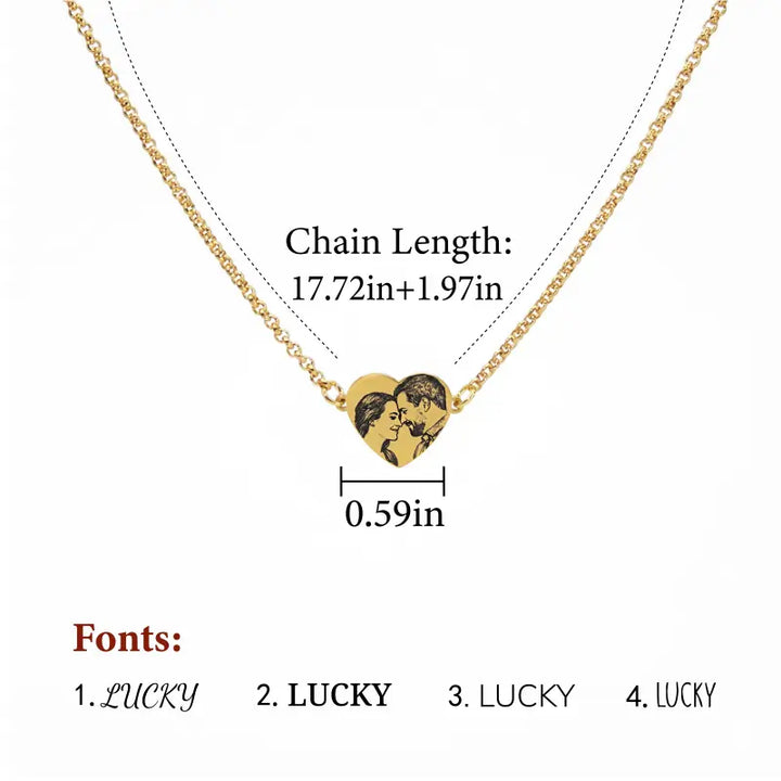 Real Picture Necklace – Custom Portrait Personalized Photo Necklace for Valentine’s Day & Family Gifts