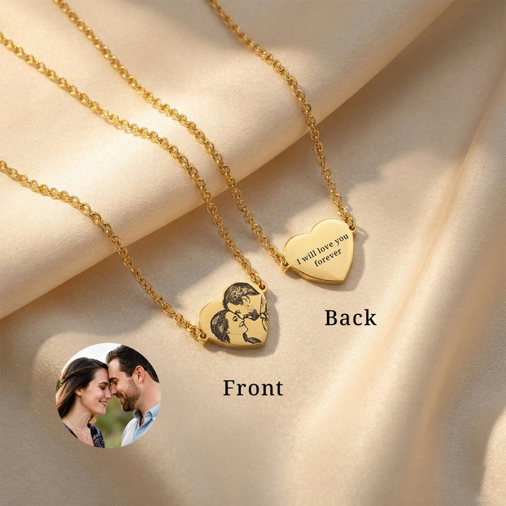 Real Picture Necklace – Custom Portrait Personalized Photo Necklace for Valentine’s Day & Family Gifts