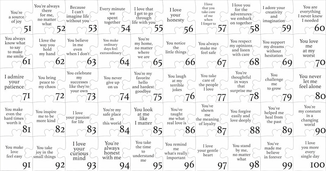 Reasons I Love You – Personalized Heart-Shaped Wooden Puzzle Gift