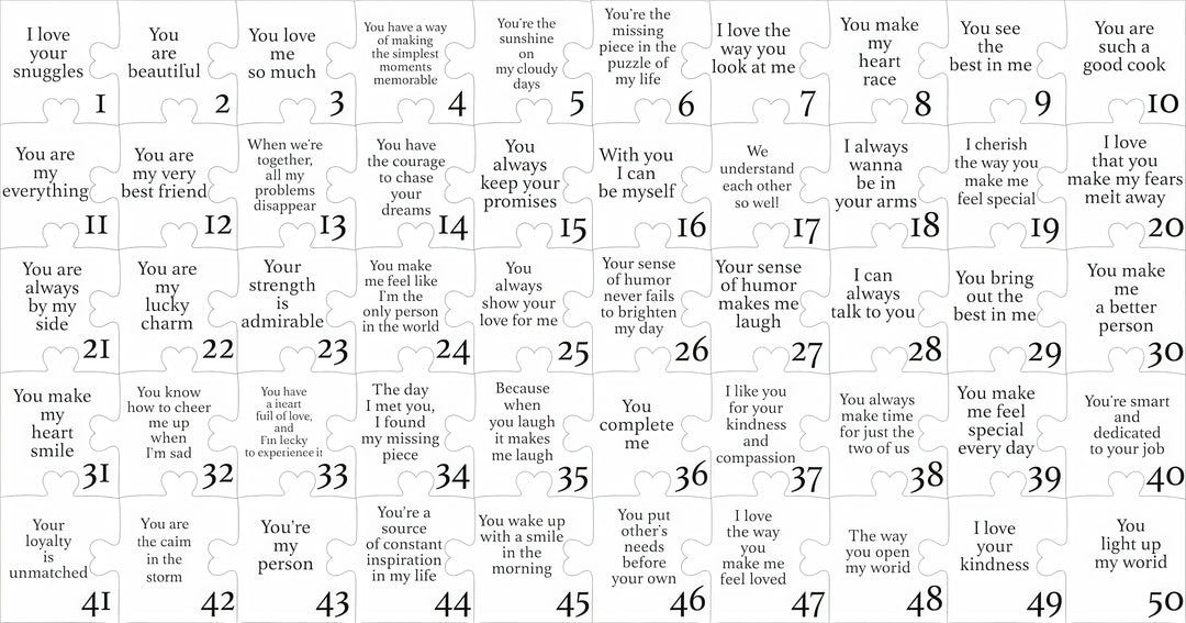 Reasons I Love You – Personalized Heart-Shaped Wooden Puzzle Gift