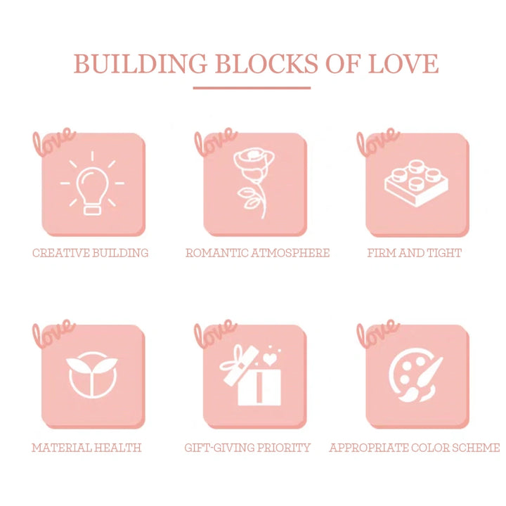 Romantic Heart-Shaped Building Block Gift Box – 1500+ ABS Pieces Puzzle Packaging for Couples, Rings & Small Gifts