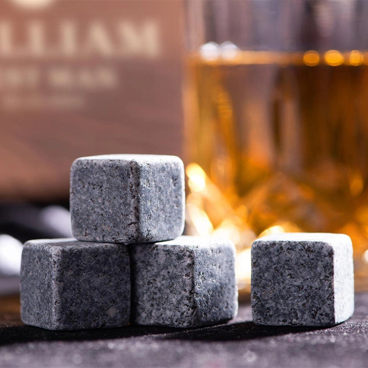 Royal Reserve Whiskey Stones Gift Set – Scotch & Bourbon Glasses with Chilling Rocks, Coasters & Tongs