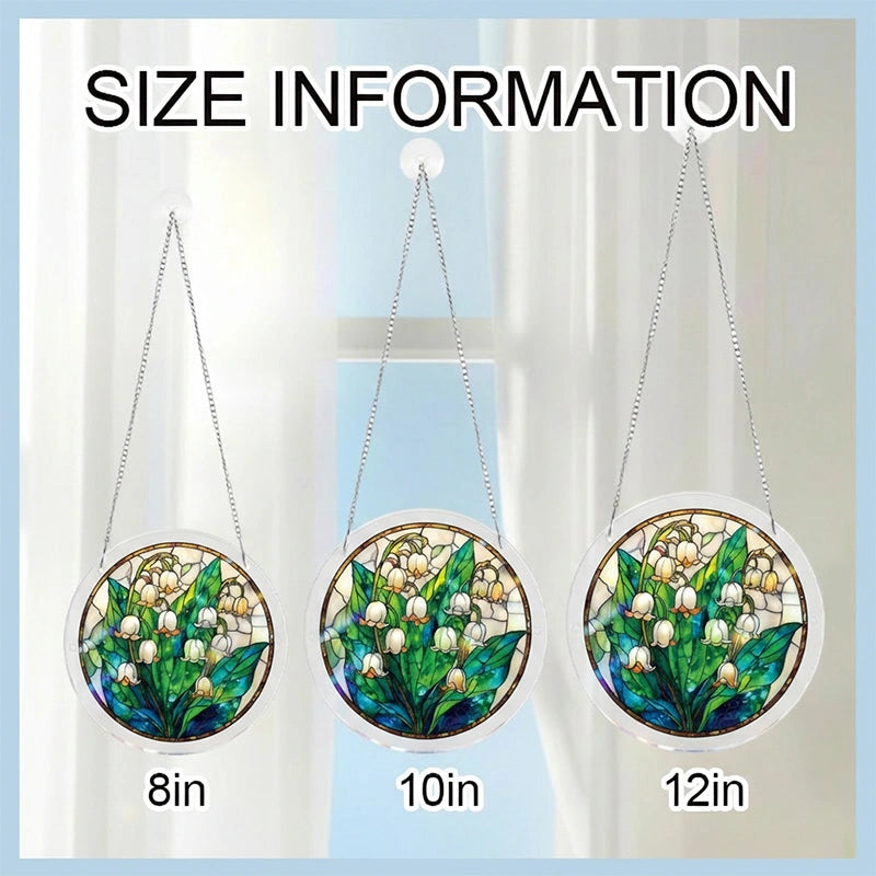 Secret Lily Valley Acrylic Suncatcher – Enchanted Floral Light-Catching Window Hanging Decor
