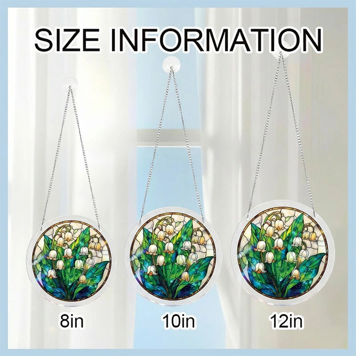 Secret Lily Valley Acrylic Suncatcher – Enchanted Floral Light-Catching Window Hanging Decor