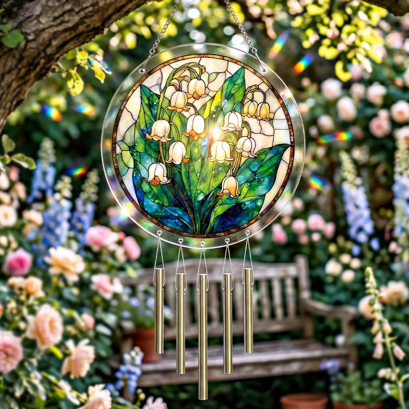Secret Lily Valley Acrylic Suncatcher – Enchanted Floral Light-Catching Window Hanging Decor