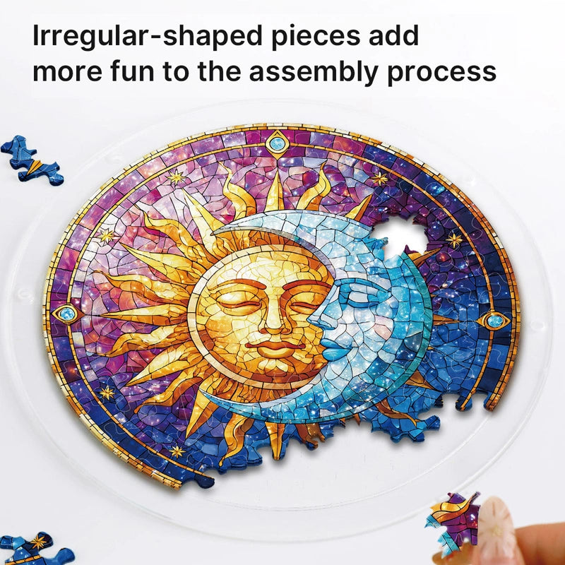 Sun & Moon in Harmony Acrylic Suncatcher Puzzle – Light Catching Window Art Décor