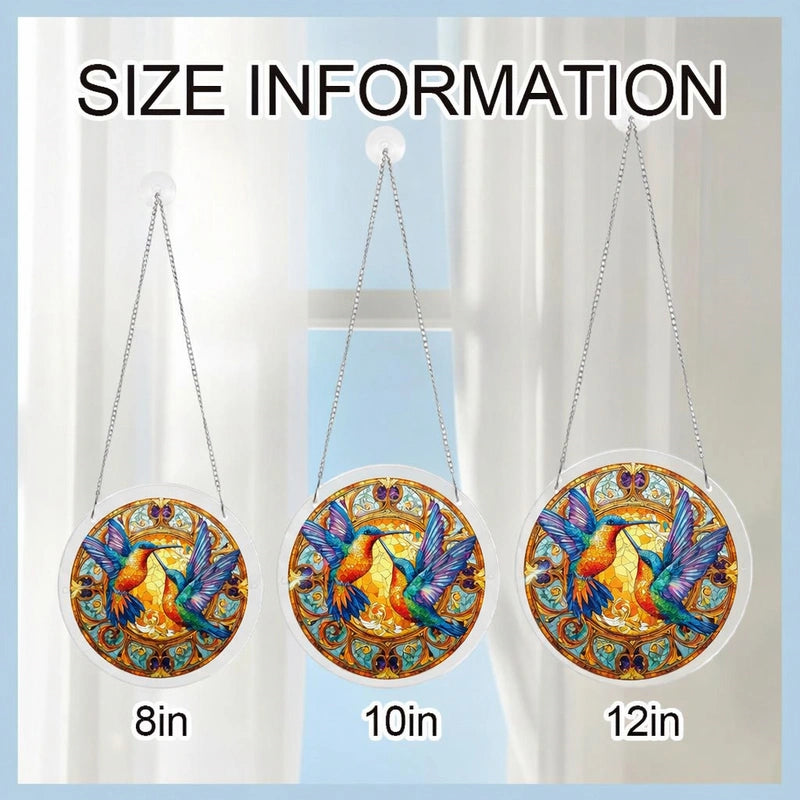 Twin Wings of Radiance Acrylic Suncatcher – Elegant Light-Catching Window Art Décor