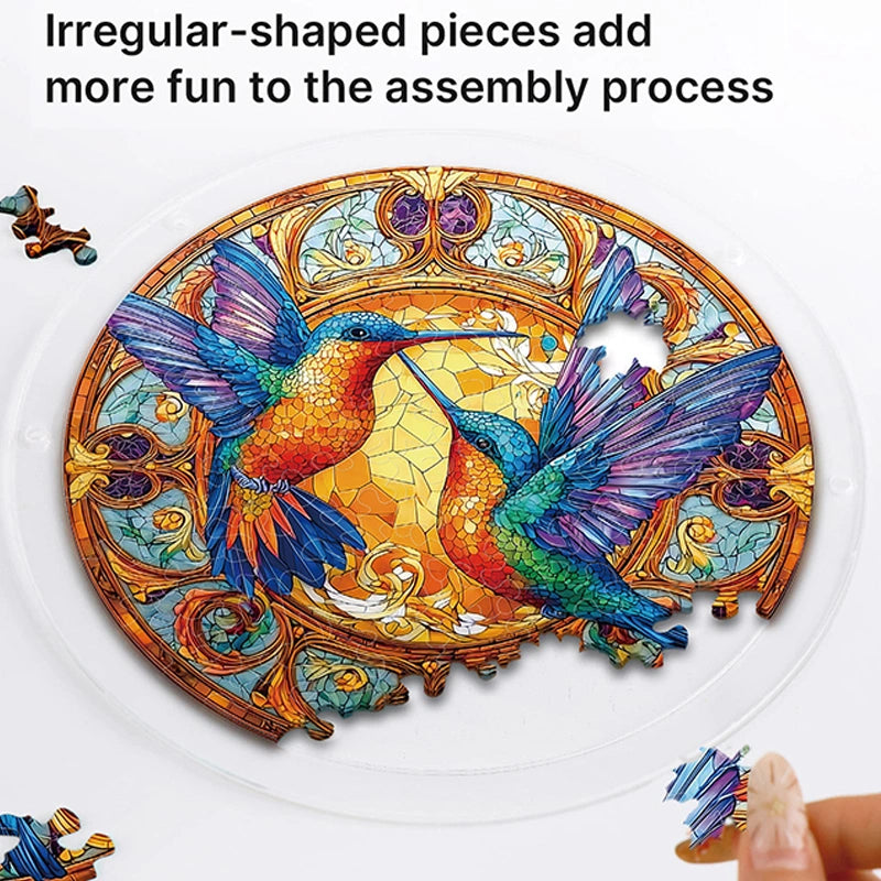 Twin Wings of Radiance Acrylic Suncatcher Puzzle – Light Catching Window Art Décor