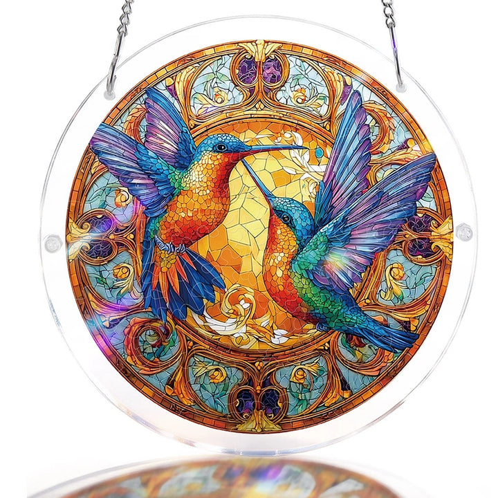 Twin Wings of Radiance Acrylic Suncatcher Puzzle – Light Catching Window Art Décor