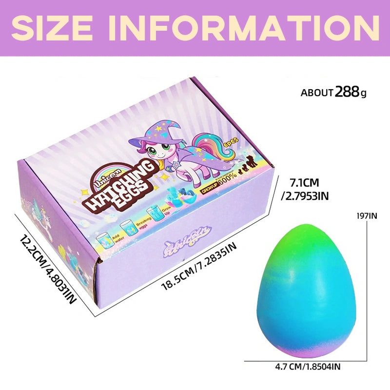 Unicorn Hatching Easter Eggs – Set of 6 Magical Hatch-and-Grow Unicorn Toys for Kids