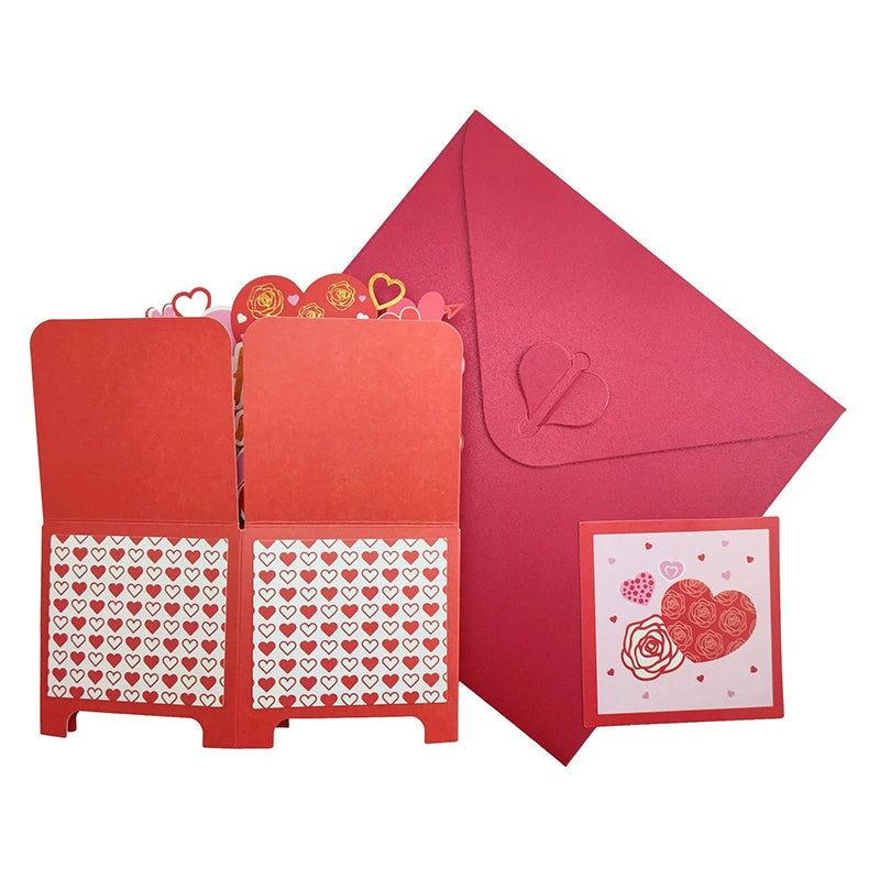 Valentine’s Day 3D Pop-Up Love Card – Romantic Anniversary Greeting Card with Envelope & Note Tag