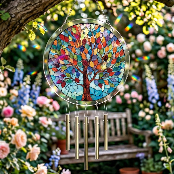 Vivid Tree of Life Acrylic Suncatcher – Radiant Nature Window Hanging Decor