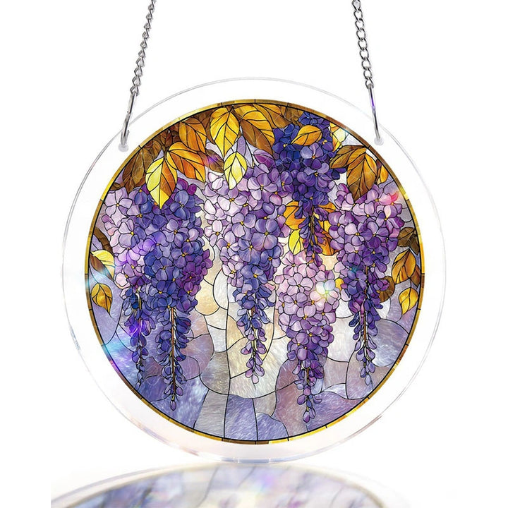 Wisteria in Glasslight Acrylic Suncatcher – Elegant Floral Window Hanging Decor