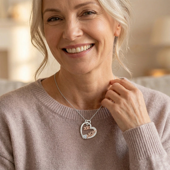 “Year of My Mom” Necklace – Personalized Mother’s Day Gift, Custom Mom Necklace, Meaningful Jewelry for Mom