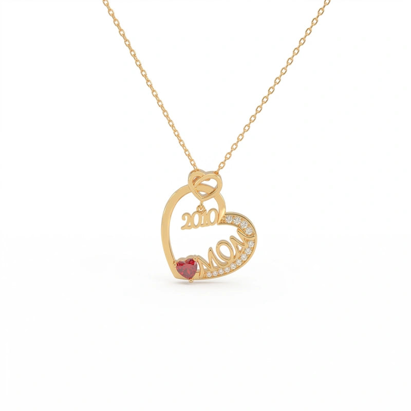 “Year of My Mom” Necklace – Personalized Mother’s Day Gift, Custom Mom Necklace, Meaningful Jewelry for Mom
