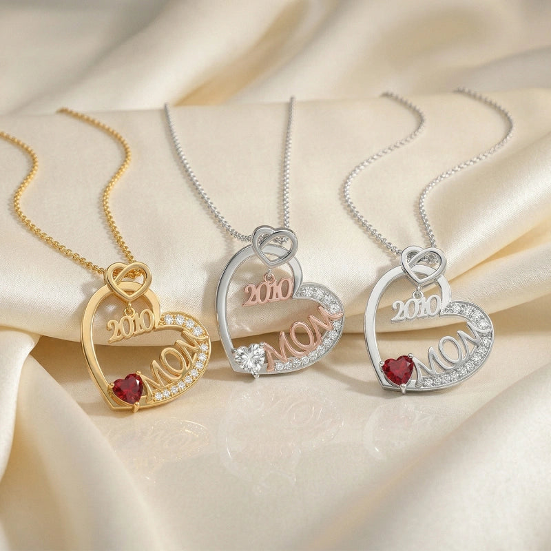 “Year of My Mom” Necklace – Personalized Mother’s Day Gift, Custom Mom Necklace, Meaningful Jewelry for Mom