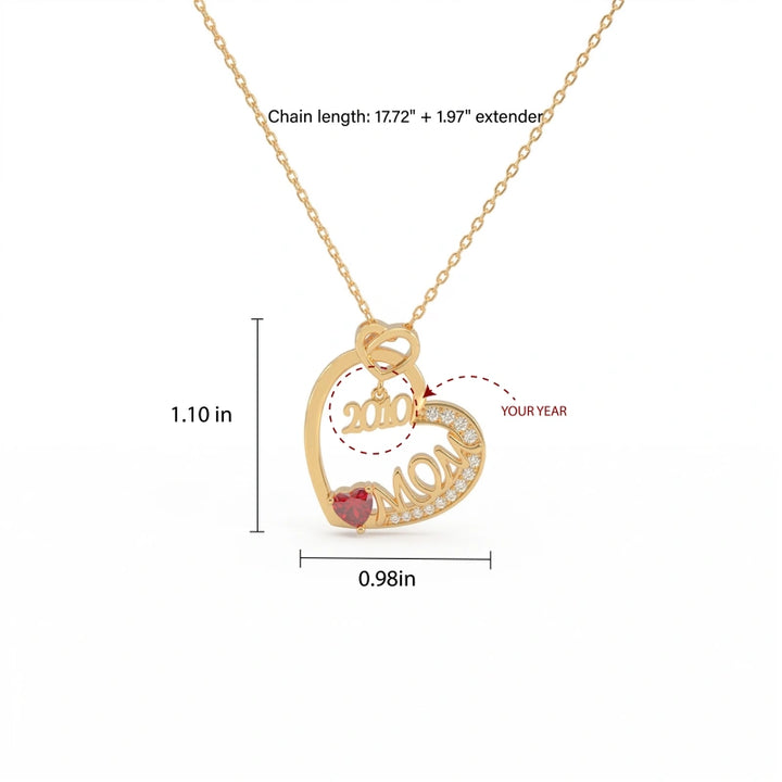 “Year of My Mom” Necklace – Personalized Mother’s Day Gift, Custom Mom Necklace, Meaningful Jewelry for Mom